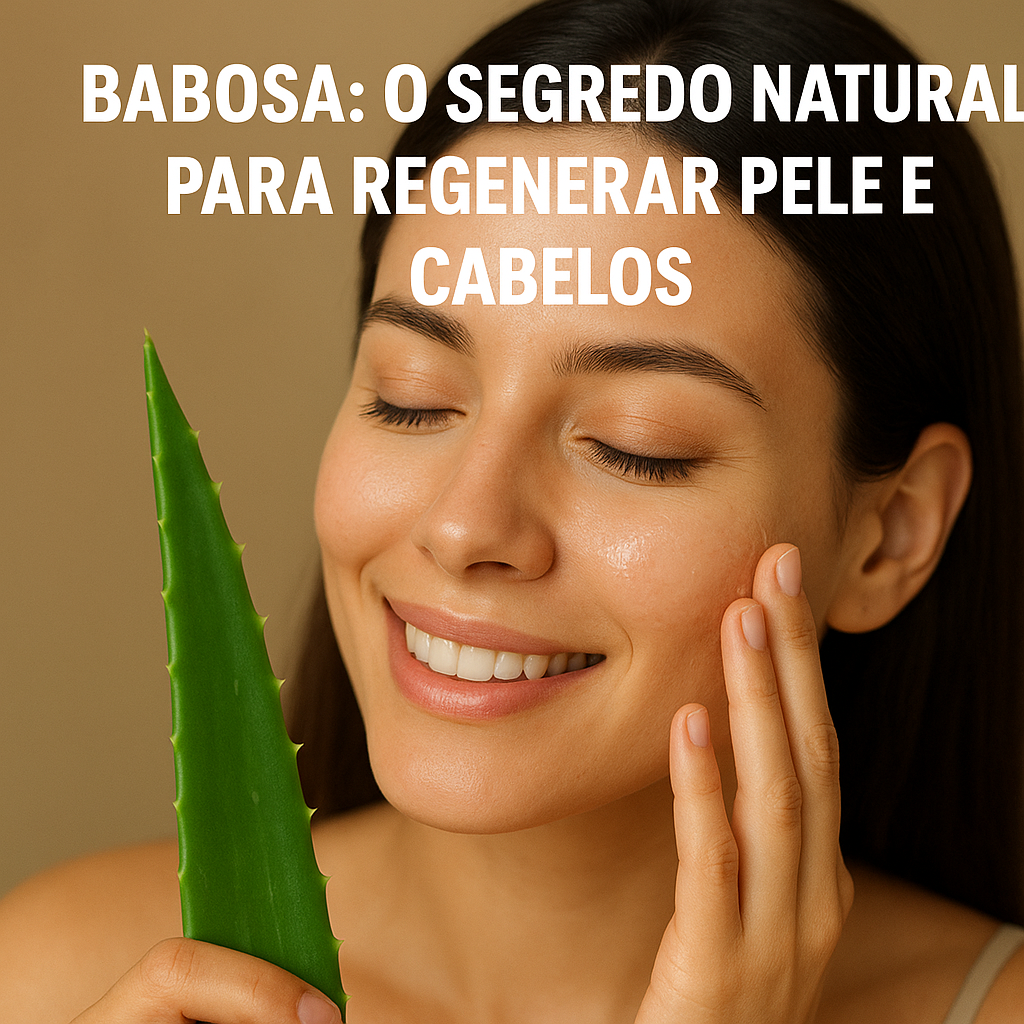 mulher passando creme e foto de babosa